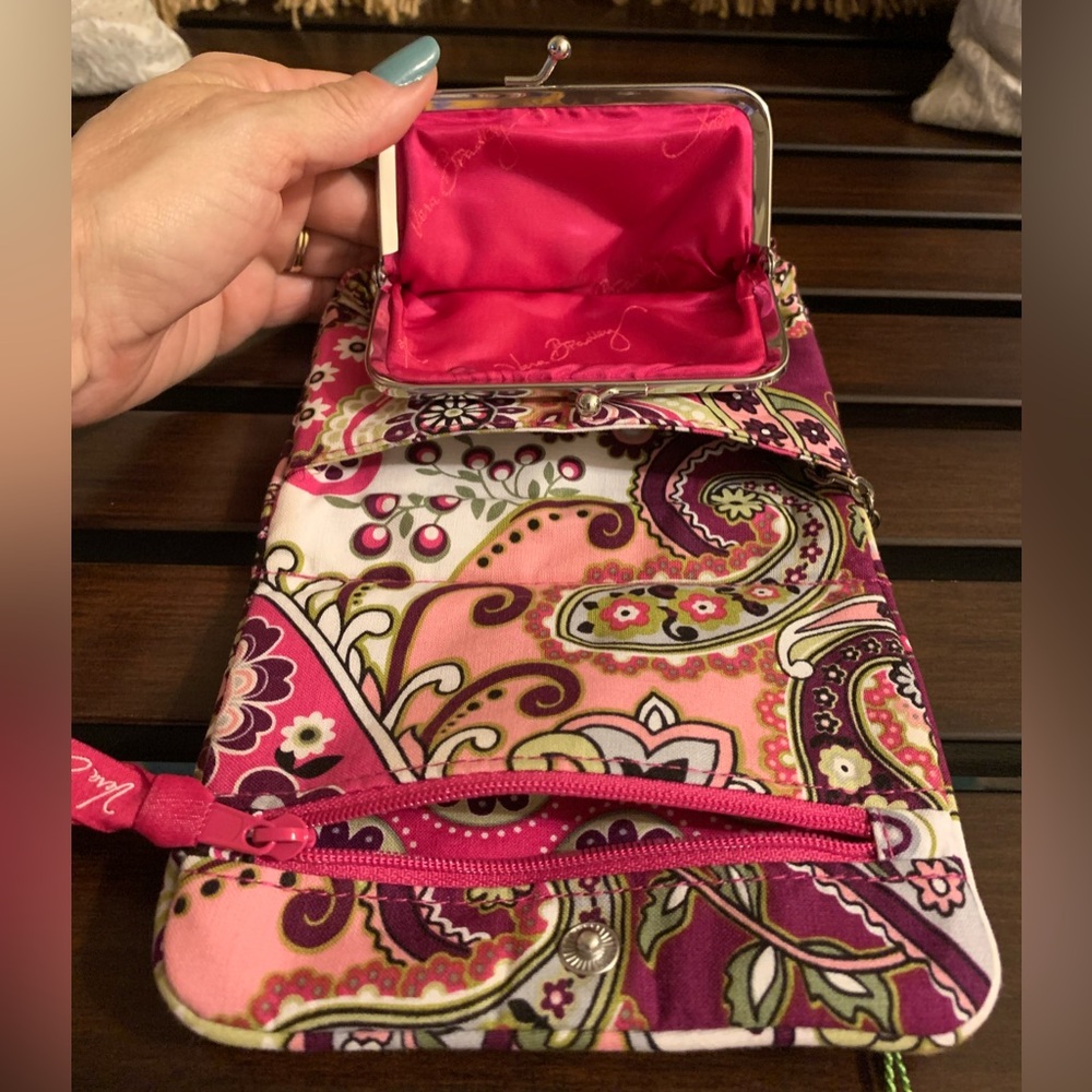 Vera Bradley Morgan Bag-Very Berry Paisley Print with Wallet and Change Purse - Picture 14 of 16